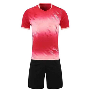 Nouvel arrivage de maillot de football uniforme 100% polyester col en v manches courtes personnalisable Anti-rides respirant léger porter - Product Image 6