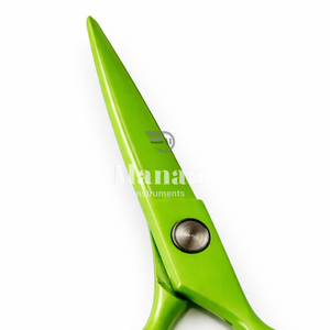 Tijeras Profesionales para Cortar Cabello Verde - Tijeras de Peluquería de Acero Inoxidable con Cuchilla Afilada, Tijeras de Peluquería MANAN INSTRUMENTS - Product Image 2