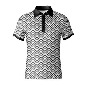 Polo de golf pour homme en polyester extensible 4 directions, contrôle de l'humidité, vêtements de sport de golf, fabrication - Product Image 5
