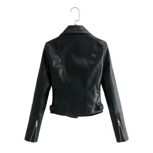 Chaqueta de Moto de piel de oveja auténtica con cremallera de nuevo estilo, chaqueta de bicicleta ajustada cálida para Invierno para mujer - Product Image 2