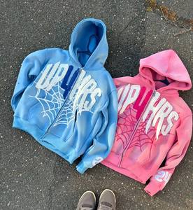 เสื้อฮู้ดดี้พิมพ์ลายแมงมุมคุณภาพสูง 420gsm หนักแน่นพิเศษ เสื้อฮู้ดดี้และเสื้อสเวตเชิ้ตผู้ชาย ผ้าฝ้าย 100% สเวตเชิ้ตสตรีทแวร์แบบสั่งทำ - Product Image 1