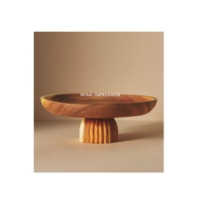 Wholesale Disposable Acacia <b>Wood</b> Mixing <b>Bowls</b> <b>Large</b> Food Storage Salad Serving <b>Bowl</b> Sets Party Dinnerware - Product Image 1