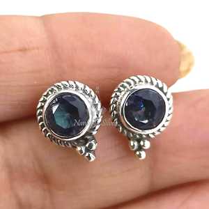 Handmade Aurora Mystic Topaz <b>Sterling</b> <b>Silver</b> <b>Stud</b> <b>Earrings</b>, November Birthstone - Product Image 1