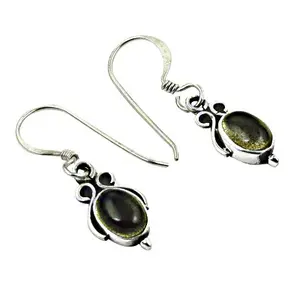 Boucles d'oreilles pendantes pour femmes en argent 925 et or 18 carats avec diamant et perle, élégantes boucles d'oreilles pendantes pour mariages et fêtes - Product Image 3