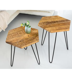 Ensemble de 2 Tables d'appoint en bois au Design classique pour la décoration du salon - Product Image 3