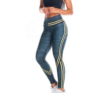 Pantalones de Yoga de fitness alto para mujer con logotipo personalizado Leggings transpirables para mujer para verano Estampado en la cintura - Product Image 1