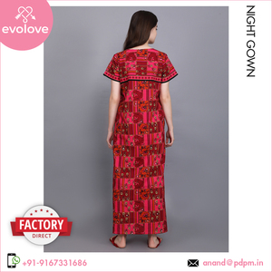 Vestido de noche largo de mujer de algodón 100% al por mayor, ropa de dormir de calidad superior con logotipo personalizado para el hogar para verano y primavera - Product Image 6