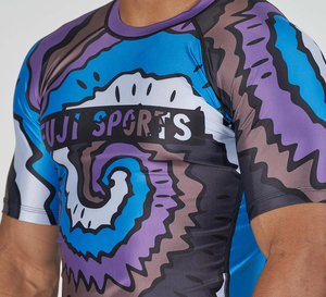 Camisetas de Jiu Jitsu Lisas al por Mayor de Alta Calidad con Logotipo Personalizado, Camisetas Deportivas de Manga Corta Estampadas para Hombre, Rashguard de MMA para Hombre - Product Image 5