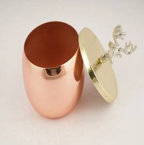 100% Pure Copper Moscow Mule Cocktail Cup Handle Eco-Friendly <b>Double</b> <b>Wall</b> Portable Disposable for Home Office Use Includes Lid - Product Image 5