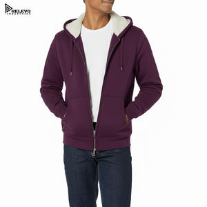 Nouvelle tenue d'hiver élégante et de haute qualité en coton respirant à manches longues avec fermeture éclair intégrale et capuche pour homme, 2 pièces à prix réduit - Product Image 1