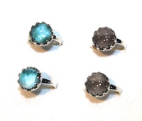 Feiner Ring aus 925er Sterling silber mit natürlichem Larimar-Mondstein-Karneol-Edelstein vom indischen Hersteller