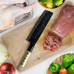 Cuchillo Nakiri Shirogami Hecho a Mano SHIMABARA HAMONO de Bajo Costo, Mango de Madera con Acabado Cepillado, 21 cm, Hecho en Japón, Envío Directo - Product Image 2