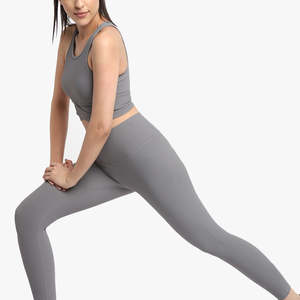 New Arrival Fashion Style <b>Women</b> Yoga <b>Leggings</b> Set Solid <b>Pattern</b> Breathable Spandex/Nylon Durable Elastic Waist High Quality - Product Image 4