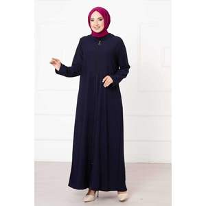 Vêtements de sécurité Abaya zippée à capuche bleu marine - Product Image 1