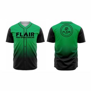 Maillots de softball et de baseball personnalisables de grande taille en polyester respirant à col rond avec imprimé uni par sublimation - Product Image 1