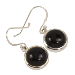925 boucles d'oreilles en argent Sterling massif pour femmes filles noir Onyx pierres précieuses balancent élégant boucles d'oreilles en Onyx noir - Product Image 1