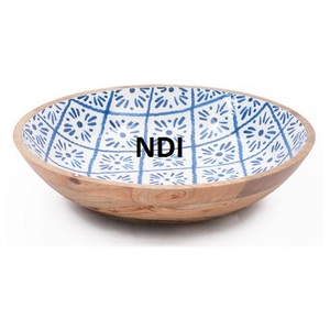 Cuenco para servir aperitivos Cracker para decoración de vajilla, cuenco para servir comida, servir ensalada de verduras y mezclar cuenco de madera rústico - Product Image 2