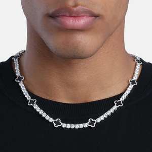 Chaîne tennis en or 14 carats avec agate moissanite de 5 mm, colliers élégants pour femmes - Product Image 5