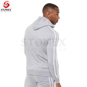 Chándal de entrenamiento de forro polar técnico personalizado para hombre, conjunto de pantalones de chándal con capucha y patrón bordado tejido de Estilo Vintage para correr - Product Image 6