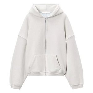 Drop Shoulder Streetwear Zipper Heavyweight Hoodie Oversized Zipper Hoodies <b>Zip</b> <b>Ups</b> Custom Blank Hoodies - Product Image 3