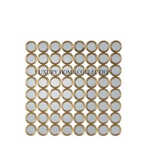 Marco de espejo de pared de diseño de latón de metal antiguo forjado a mano con curvas ornamentadas y texturas metálicas para un acento de habitación elegante - Product Image 4