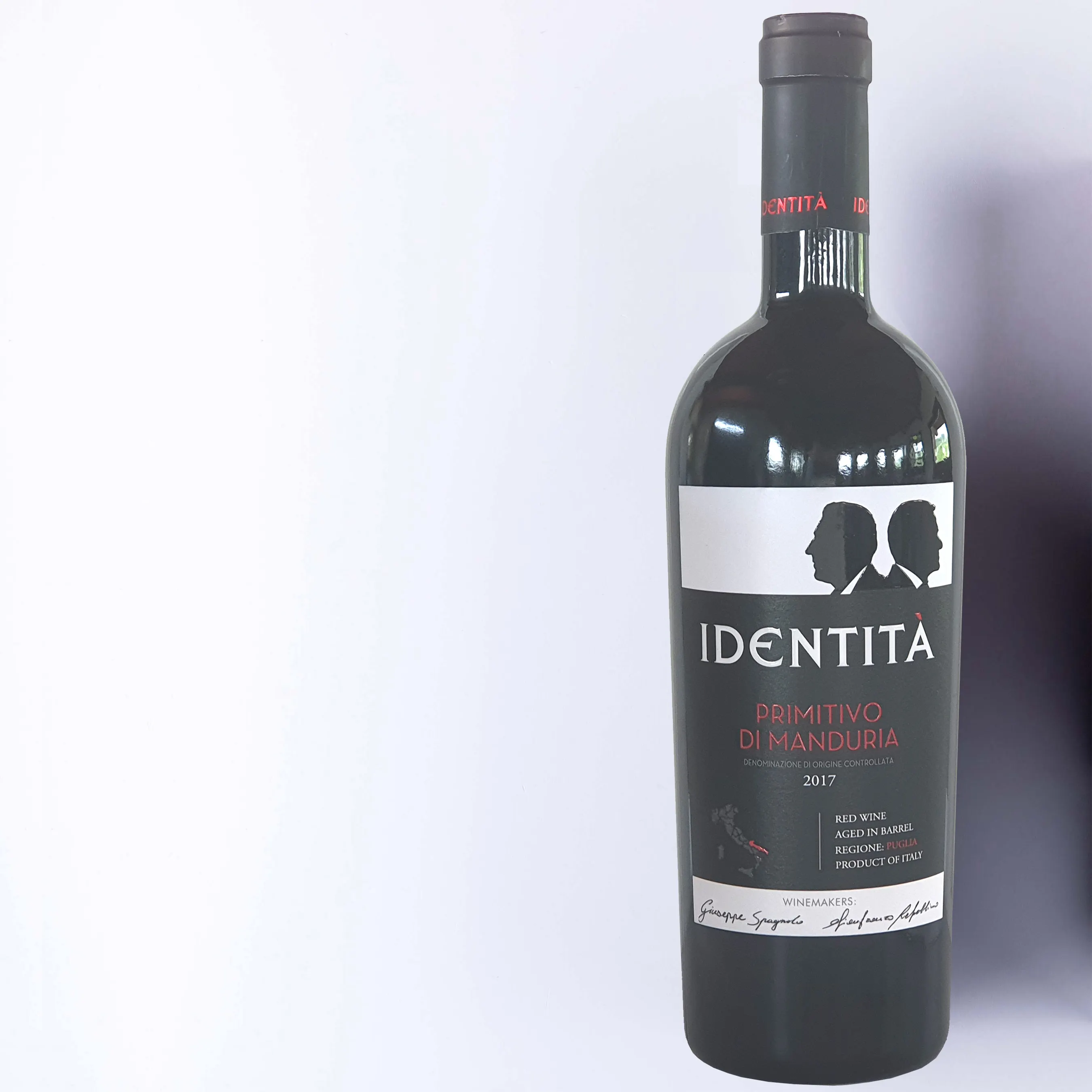 Vinho tinto italiano primitivo di manduria doca "identidade" zinfandel 750 ml premium feita na itália