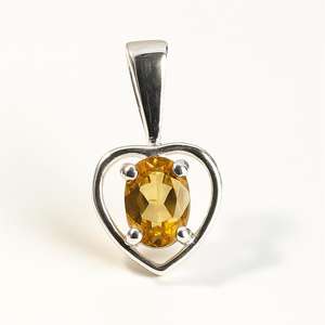 Hermoso Colgante Ovalado de Citrino de 6x4 mm, Estilo Simple, Plata de Ley con Baño de Rodio, Diseño Minimalista, Regalo para Bodas y Fiestas, Rhaya - Product Image 3