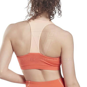 Soutien-gorge de sport fitness simple conçu sur mesure pour femmes respirant avec le meilleur logo avant en matériau disponible en couleurs personnalisées - Product Image 4