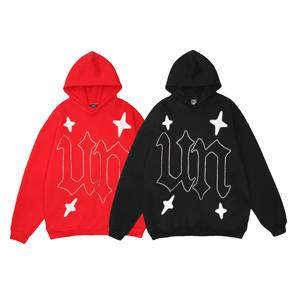 Sudadera con capucha de gran tamaño francesa de alta calidad, sudadera recortada Unisex para hombre, sudaderas con capucha personalizadas con diamantes calientes - Product Image 1