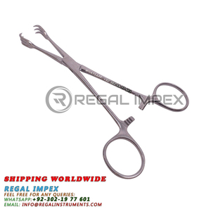 Regal Impex RI-<b>PS</b>-1038 Surgical Grade German Stainless Steel Clamp <b>3</b> <b>3</b> Teeth 6 1/4 Inches Forceps CE Certified OEM Branding - Product Image 2