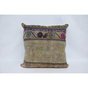 Multicolor Bohemian Wool <b>Pillow</b> 28x28 Inch Vintage Floral Print Cushion Portable for Bedding and Floor Use - Product Image 1