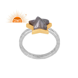 Vente chaude Fine Sterling Silver Natural Labradorite Gemstone Star Design Bague empilable Bijoux personnalisés pour les femmes Cadeau pour elle - Product Image 1