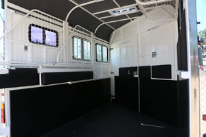 Remorque de transport robuste pour 2 chevaux, chargement en angle, en aluminium, avec rampe de sécurité et ventilation, idéale pour le transport en ferme ou ranch - Product Image 5