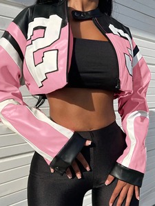 Top Trendy Woman Chaqueta a prueba de viento Diseño personalizado Logo Varsity Chaquetas Fabricante Venta al por mayor Mujeres Letterman Chaquetas - Product Image 2