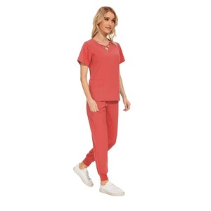 Femmes fermeture éclair ouverture gommage manteau col coton allaitement uniforme Spa vêtements de travail médecin salopette pour professionnels médicaux vétérinaires - Product Image 3