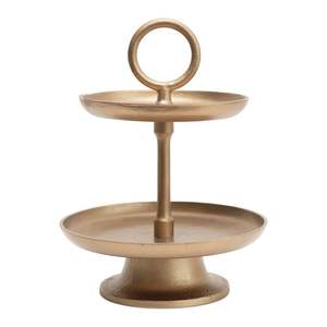 Gold Polished Stainless Steel Chocolate Server <b>Stand</b> Handmade <b>with</b> Two Tiers and <b>Mirror</b> Finish for <b>Table</b> Presentation - Product Image 6
