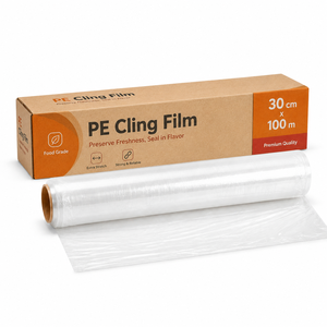 Film de Plástico PE para Cocina, 45cmx150m, 14 Micras, Grado Alimenticio, Rollo Adherente para Exhibición, Empaque de Alimentos, Té, 500mm de Ancho, 300m - Product Image 5