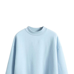Sudadera de Mujer con Hombros Caídos, Cuello Redondo, Suave, Ligera, Manga Larga, Azul, Informal, Cómoda, para Invierno - Product Image 3