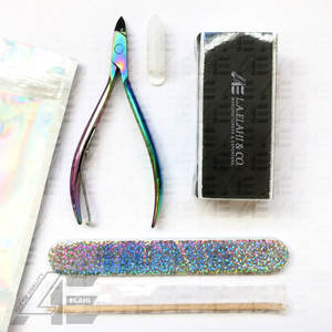 RAINBOW COLOR <b>MIRROR</b> FINISH Stainless Steel Professional Thick Nails Finger Nail Care Kit Curved Blade Wide Jaw Opening Clipper - Product Image 2