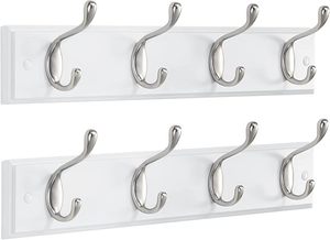 White <b>Wall</b>-Mounted Coat Rack With <b>Hooks</b> <b>for</b> Hanging Coats and Hats Coat <b>Hook</b> <b>Wall</b> Hangers <b>for</b> Clothing Storage - Product Image 6
