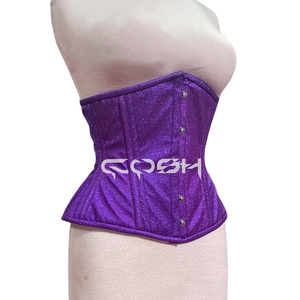 Corsé Morado Brillante con Cierre Frontal, Corsé Glamuroso para Fiestas - Product Image 3