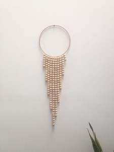 ที่แขวนผนังลูกปัดทรงเรขาคณิตสีเขียวและสีขาวการตกแต่งบ้านสไตล์โบโฮที่ทันสมัยการตกแต่งที่เน้นการตกแต่งสำหรับห้องนอนหรือห้องนั่งเล่น - Product Image 2