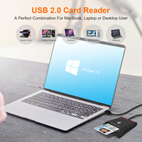 ZOWEETEK ISO 7816 Lector de identificación Escritor Tarjeta con chip EMV CAC SIM USB Lector de tarjetas inteligentes Sin controlador ATM, Banco, Lector de tarjetas de crédito Pago