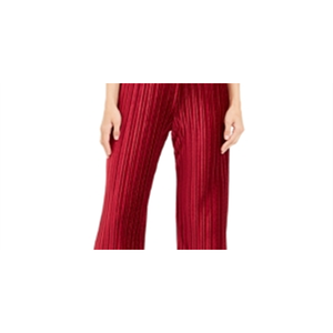 Pantaloni Alfani da donna in velluto rosso plissettato a gamba larga, vita alta, vestibilità dritta, antipiega, traspiranti, taglia Petite, per l'inverno - Product Image 2