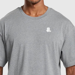 T-shirt pour homme en coton et bambou, fibre de haute qualité, couleur unie, surdimensionné, lourd, vintage, taille plus, respirant, vierge - Product Image 4