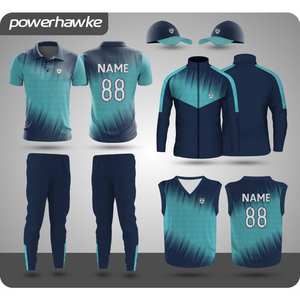 Conjunto de uniforme de cricket de Venta caliente camiseta y pantalones con cuello Jersey media manga camiseta con nombre personalizado - Product Image 1
