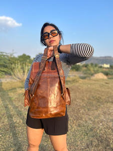 ใหม่ทําด้วยมือของแท้Crunchกระเป๋าเป้สะพายหลังหนังสไตล์วินเทจUnisexหลายใช้กระเป๋าเป้สะพายหลังRucksackกระเป๋าเป้สะพายหลังสําหรับผู้ชายและผู้หญิง - Product Image 4