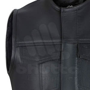 Chaleco de Cuero 100% de buena calidad para hombre, ropa exterior informal a prueba de viento, precio razonable para la temporada de otoño - Product Image 5