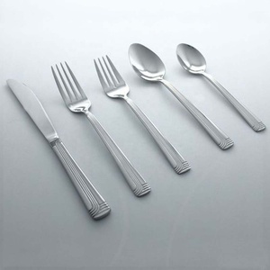 Stainless Steel <b>Laser</b> Lining New Handle Cutlery Set Stainless Steel Silver Plated Silverware Spoon and Fork Set - Product Image 1