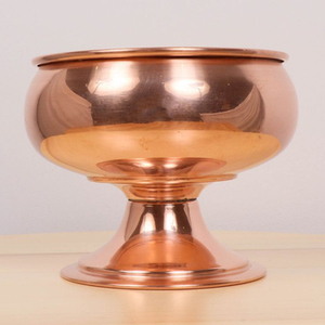 Elegante cuenco redondo de cobre pulido para comida, cuenco para servir fruta seca y comida de diseño Simple de calidad de lujo en la India - Product Image 6